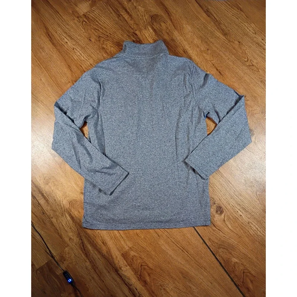 Banana Republic Luxury Touch Quarter Zip Mens L Gray Stripe